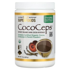 California Gold Nutrition SUPERFOODS - CocoCeps Organic Cocoa Cordyceps & Reishi 7.93 oz (225 g) 898220012633