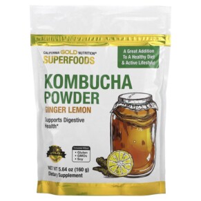 California Gold Nutrition SUPERFOODS - Kombucha Powder Ginger Lemon 5.64 oz (160 g) 898220021659