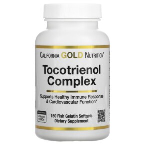 California Gold Nutrition Tocotrienol Complex Vitamin E and Mixed Tocotrienols 150 Fish Gelatin Softgels 898220017522