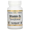 California Gold Nutrition Vitamin D3 125 mcg (5.000 IU) 90 Fish Gelatin Softgels 898220010653