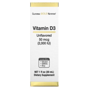 California Gold Nutrition Vitamin D3 (Unflavored) 2.000 IU 1 fl oz (30 ml) 898220021154