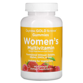 California Gold Nutrition Women’s Multivitamin Gummies Mixed Berry and Fruit Flavors 90 Gummies 898220011995