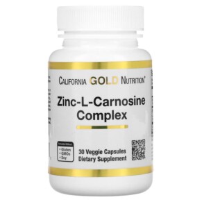 California Gold Nutrition Zinc-L-Carnosine Complex 30 Veggie Capsules 898220021710