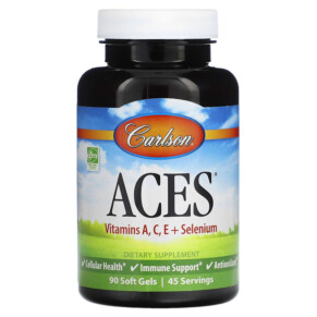 Carlson ACES Vitamins A C E + Selenium 90 Softgels 088395044397