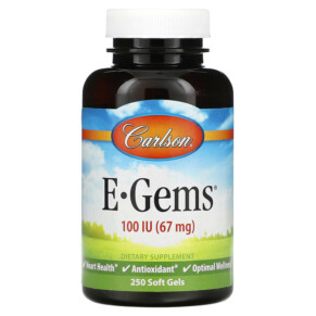 Carlson E-Gems 67 mg (100 IU) 250 Softgels 088395003127