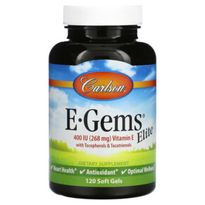 Carlson E-Gems Elite Vitamin E 268 mg (400 IU) 120 Soft Gels 088395007712