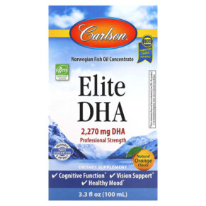 Carlson Elite DHA Natural Orange 2.270 mg 3.3 fl oz (100 ml) 088395160103