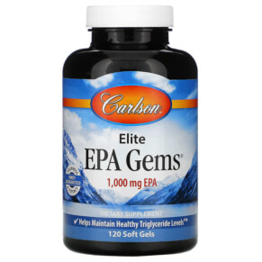 Carlson Elite EPA Gems 1.000 mg 120 Soft Gels 088395016813