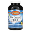 Carlson Elite Omega-3 Plus D & K Natural Lemon Flavor 180 Soft Gels 088395175206