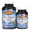 Carlson Elite Omega-3 Plus D & K Natural Lemon Flavor 60 + 30 Free Soft Gels 088395175404