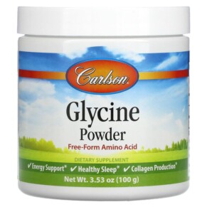 Carlson Glycine Powder Free Form Amino Acid 3.53 oz (100 g) 088395068355