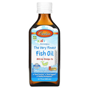 Carlson Kid's Norwegian The Very Finest Fish Oil Just Peachie 800 mg 6.7 fl oz (200 ml) 088395194306