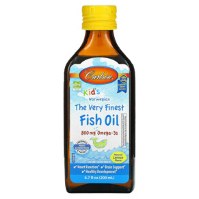 Carlson Kid's Norwegian The Very Finest Fish Oil Natural Lemon 800 mg 6.7 fl oz (200 ml) 088395015434