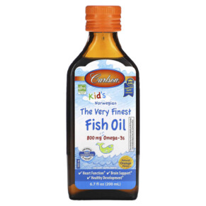 Carlson Kid's Norwegian The Very Finest Fish Oil Natural Orange 800 mg 6.7 fl oz (200 ml) 088395016530