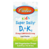 Carlson Kid's Super Daily D3+K2 25 mcg (1.000 IU) & 22.5 mcg 0.34 fl oz (10.16 ml) 088395105302