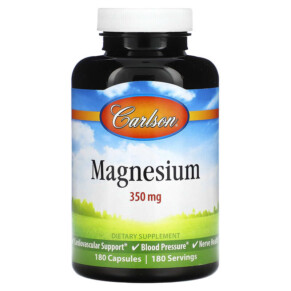 Carlson Magnesium 350 mg 180 Capsules 088395052224