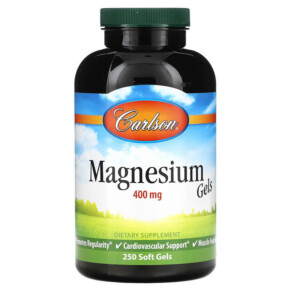 Carlson Magnesium Gels 400 mg 250 Soft Gels 088395052026