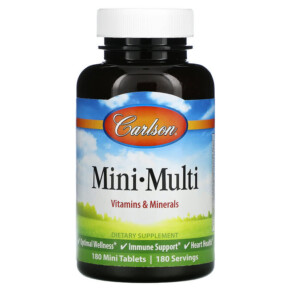 Carlson Mini-Multi Vitamins & Minerals Iron-Free 180 Mini Tablets 088395041327