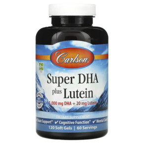 Carlson Super DHA Plus Lutein 120 Soft Gels 088395188206