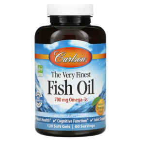 Carlson The Very Finest Fish Oil Natural Orange 350 mg 120 Soft Gels 088395016417