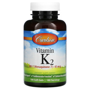 Carlson Vitamin K2 MK-7 45 mcg 180 Soft Gels 088395101205