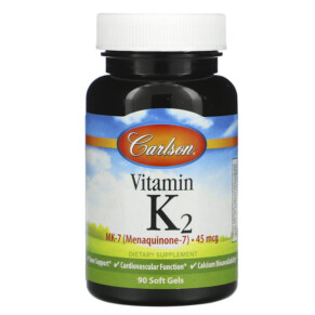 Carlson Vitamin K2 MK-7 45 mcg 90 Soft Gels 088395101106