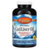 Carlson Wild Norwegian Cod Liver Oil Gems Natural Lemon 230 mg 300 Soft Gels 088395013836