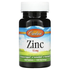 Carlson Zinc 15 mg 100 Tablets 088395053115