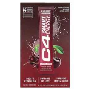 Cellucor C4 Smart Energy Black Cherry 14 Stick Packs 0.14 oz (4.1 g) Each 842595127737