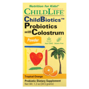 ChildLife Essentials ChildBiotics Probiotics with Colostrum Powder Tropical Orange 1.2 oz (34.5 g) 608274106000