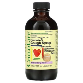 ChildLife Essentials Essentials Formula 3 Cough Syrup Alcohol Free Natural Berry 4 fl oz (118.5 ml) 608274109506
