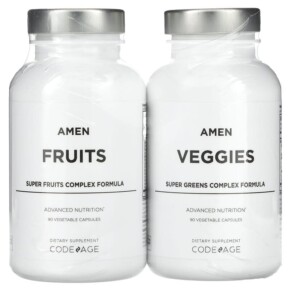 Codeage Amen Fruits & Veggies 2 Bottles 180 Vegetable Capsules 850043333395