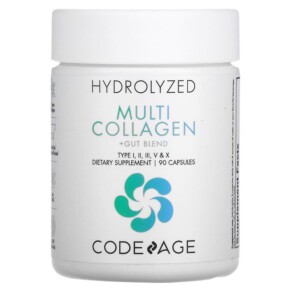 Codeage Hydrolyzed Multi Collagen + Gut Blend Type I II III V X 90 Capsules 850026121162