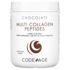 Codeage Multi Collagen Peptides 5 Types Collagen I II III V & X Chocolate 18.17 oz (515 g) 853919008199