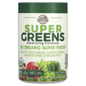 Country Farms Super Greens Alkalizing Formula Unflavored 10.6 oz (300 g) 035046092672