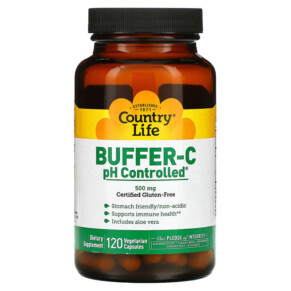 Country Life Buffer-C pH Controlled 500 mg 120 Vegetarian Capsules 015794070856