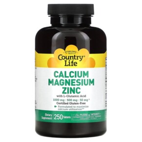 Country Life Calcium Magnesium Zinc 250 Tablets 015794026044