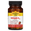 Country Life Certified Vegan K2 Strawberry 500 mcg 60 Chewable Tablets 015794080152