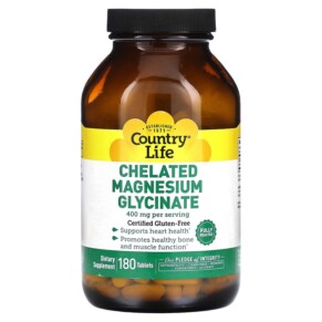 Country Life Chelated Magnesium Glycinate 133 mg 180 Tablets 015794026815