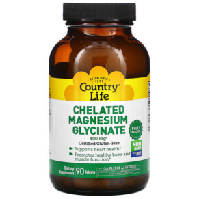 Country Life Chelated Magnesium Glycinate 133 mg 90 Tablets 015794026808