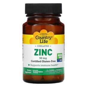 Country Life Chelated Zinc 50 mg 100 Tablets 015794029519