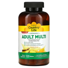 Country Life Chewable Adult Multi Pineapple-Orange 120 Wafers 015794080312