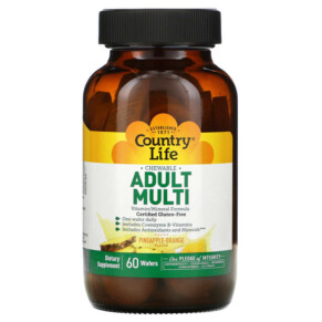 Country Life Chewable Adult Multi Pineapple-Orange 60 Wafers 015794080305