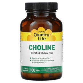 Country Life Choline 100 Tablets 015794065104