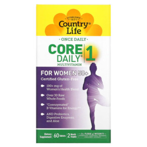 Country Life Core Daily-1 Multivitamin for Women 50+ 60 Tablets 015794081968