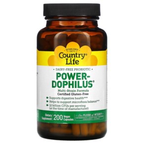Country Life Dairy-Free Probiotic Power-Dophilus 200 Vegan Capsules 015794030577