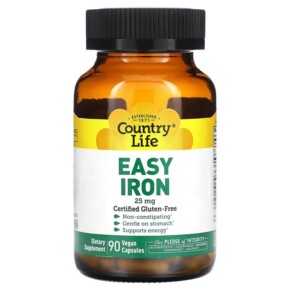Country Life Easy Iron 25 mg 90 Vegan Capsules 015794026594