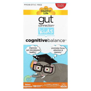 Country Life Gut Connection Kids Cognitive Balance Sweet & Sour 100 Chewable Tablets 015794030386
