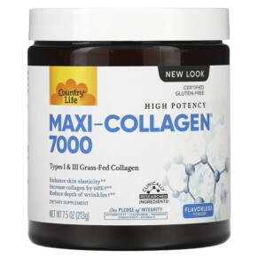 Country Life High Potency Maxi-Collagen 7000 Flavorless Powder 7.5 oz (213 g) 015794050704