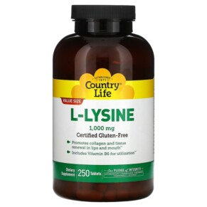 Country Life L-Lysine 1000 mg 250 Tablets 015794013129